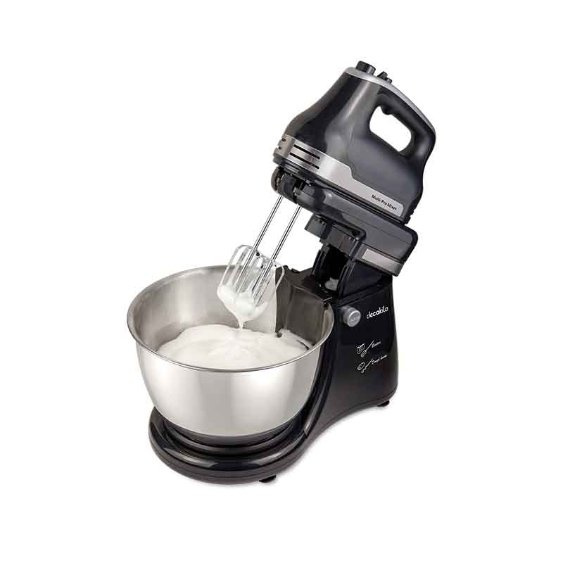 Decakila Hand Mixer 400W With 4.5L Stainless Steel Bowl 5 Speed With Turbo Automatic Rotation Steel Beaters & Hook KEMX013B
