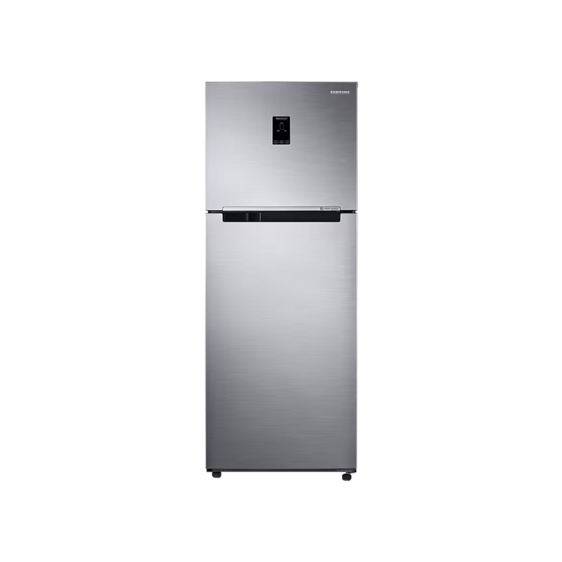 Samsung Refrigerator 345L Double Door Top Freezer, Digital Display, Door Alarm Silver Steel RT35CGS421S9UT