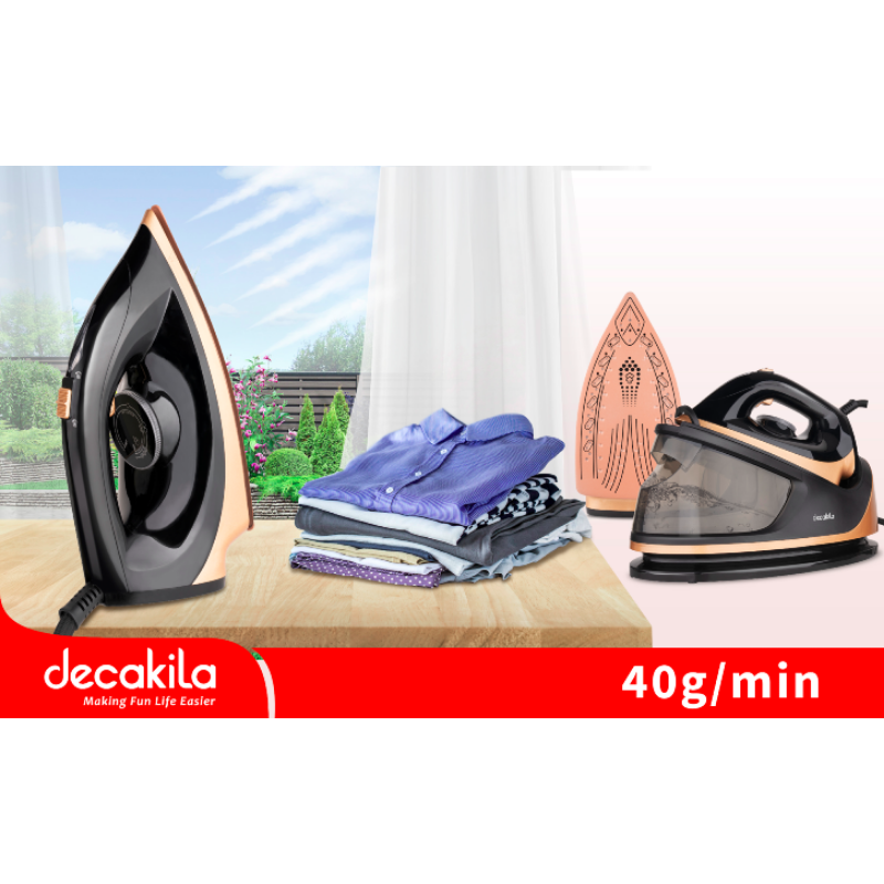 Decakila Steam Iron 2250W With Station Ceramic Soleplate KEEN006B
