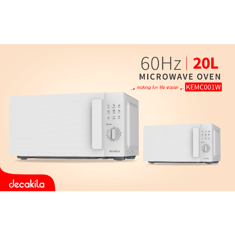 Decakila Microwave Oven 20L 600W Solo Digital KEMC001W