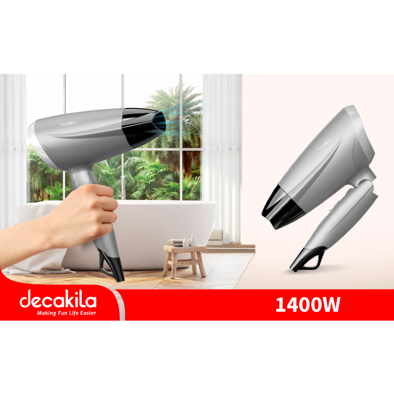 Decakila Hair Dryer 1400W Fordable DC 2 Speed KEHS025G