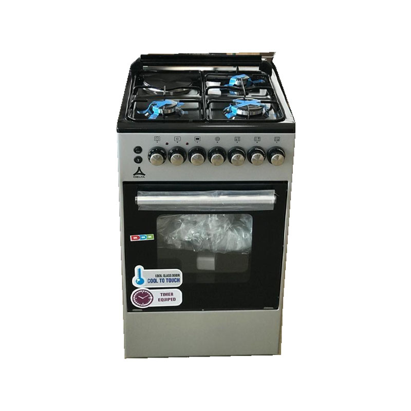 Delta Cooker 50x55cm Electric Oven 3 Gas 1 Electric Silver DGC-5031
