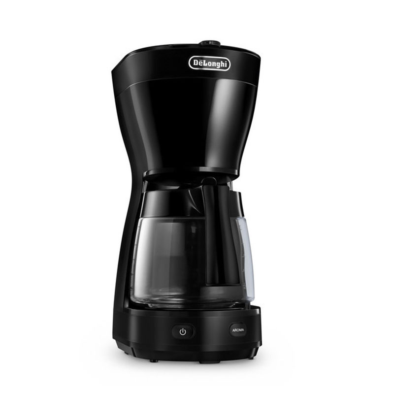 De'Longhi Coffee Maker Drip 1.25L 10cups Glass Carafe Descaling Alarm Paper Filter Aroma Function Water Level Indicator ICM16210