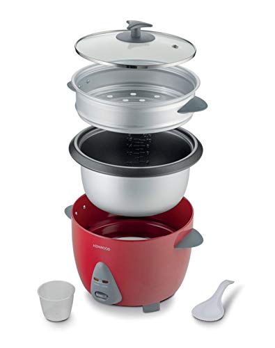 Kenwood 2-In-1 Rice Cooker 1.8L 10-Cups Rice With Food Steamer Basket Non-Stick Cooking Pot Temepered Glass Lid Warm/Cook Lights Spatula Holder Detachable Cord Rcm44.000Rd 2 Kenwood 2-In-1 Rice Cooker 1.8L 10-Cups Rice With Food Steamer Basket Non-Stick Cooking Pot Temepered Glass Lid Warm/Cook Lights Spatula Holder Detachable Cord Rcm44.000Rd