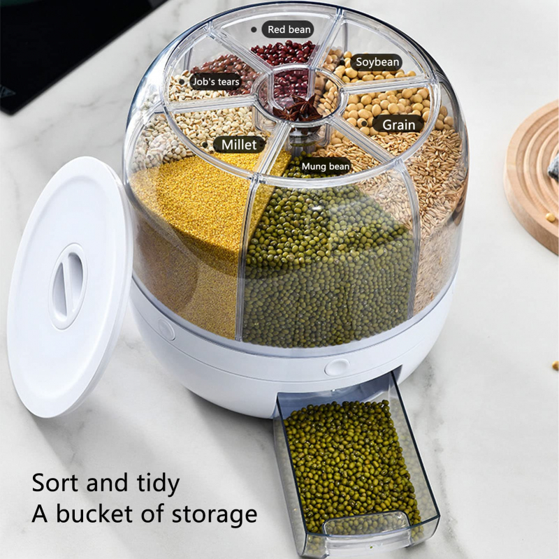 Nadstar Rice Bucket Dispenser 5Kg Food Grain Storage Container Large Capacity Storage Box 916-6026 2 Nadstar Rice Bucket Dispenser 5Kg Food Grain Storage Container Large Capacity Storage Box 916-6026