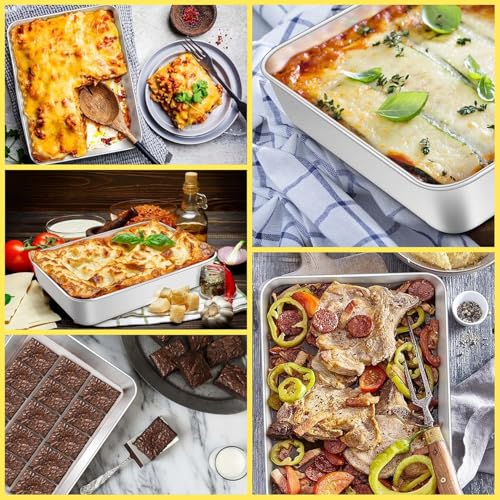 Nadstar Aluminium Square Tray 9.5&Quot; Cake Moulds Rectangle Baking Tray Deep Oven Pan For Lasagna Brownie Pizza Heavy Duty Anti-Rust Easy Clean No13 3 Nadstar Aluminium Square Tray 9.5&Quot; Cake Moulds Rectangle Baking Tray Deep Oven Pan For Lasagna Brownie Pizza Heavy Duty Anti-Rust Easy Clean No13