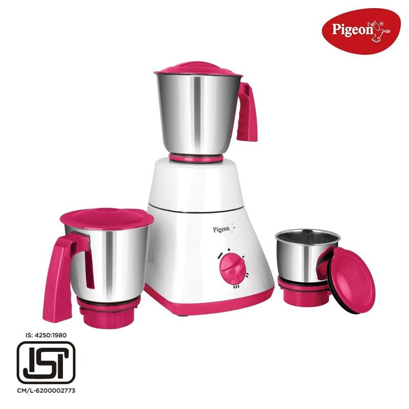 Pigeon Mixer Grinder 550W Abs 10500Rpm With 3 Stainless Steel Jars For Dry Grinding &Amp; Wet Grinding Classic Pro 5 Pigeon Mixer Grinder 550W Abs 10500Rpm With 3 Stainless Steel Jars For Dry Grinding &Amp; Wet Grinding Classic Pro