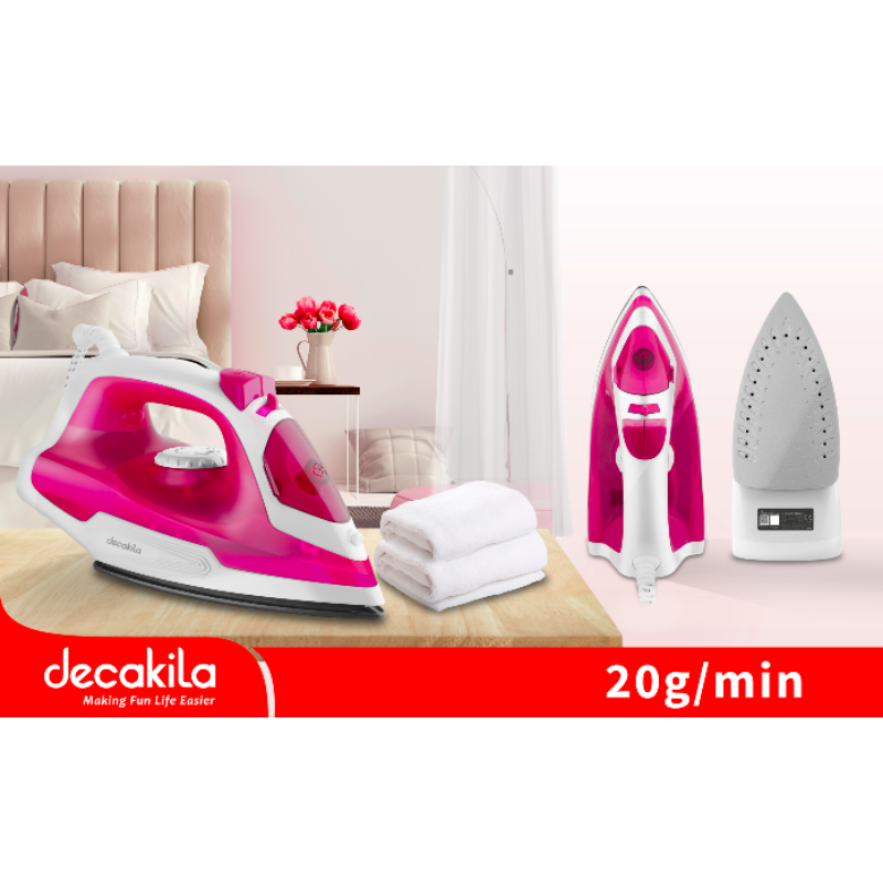 Decakila Steam Iron 1200W Water Tank Capacity 200Ml Without Auto-Off Function Steam Boost:0.8G/Shot Vertical Jet Steam Temp Control Keen002R 2 Decakila Steam Iron 1200W Water Tank Capacity 200Ml Without Auto-Off Function Steam Boost:0.8G/Shot Vertical Jet Steam Temp Control Keen002R