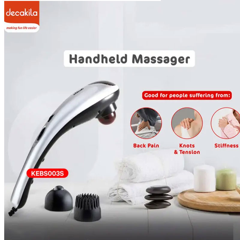 Decakila Handheld Massager 25W For Full-Body Relief Steeples Speed Intelligent Red Light Personal Massager With 3 Adjustable Heads Kebs003S 2 Decakila Handheld Massager 25W For Full-Body Relief Steeples Speed Intelligent Red Light Personal Massager With 3 Adjustable Heads Kebs003S