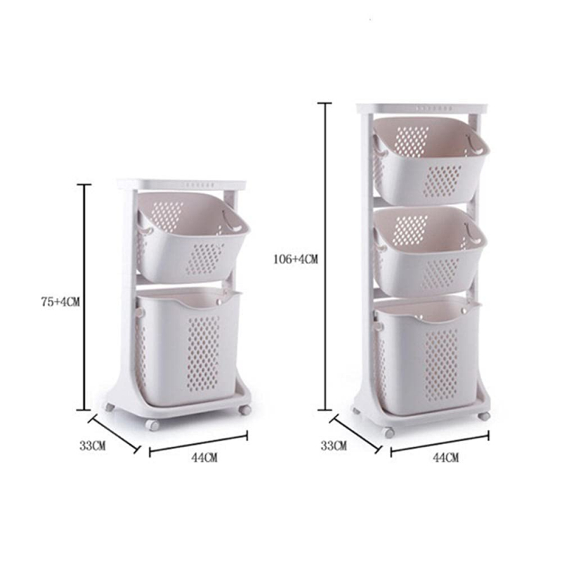Nadstar Storage Basket 2 Deck Bathroom Clothes Storage Basket Multi-Layer Universal Wheel Rack Grocery Organizer K998-3A 7 Nadstar Storage Basket 2 Deck Bathroom Clothes Storage Basket Multi-Layer Universal Wheel Rack Grocery Organizer K998-3A