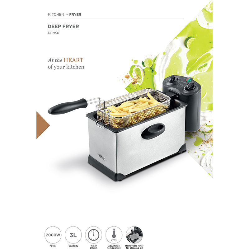 Kenwood Deep Fryer 3L 2000W With View Window And Stainless Steel Lid For Home Kitchen Dfm50.000Ss 6 Kenwood Deep Fryer 3L 2000W With View Window And Stainless Steel Lid For Home Kitchen Dfm50.000Ss
