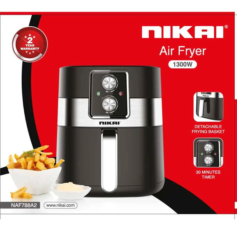 Nikai Air Fryer 3.5L 1300W 30Min Timer With Basket Low Oil Cool Touch Temperature Adjustable Low Oil Fryer Healthy Fryer Naf788A-2 3 Nikai Air Fryer 3.5L 1300W 30Min Timer With Basket Low Oil Cool Touch Temperature Adjustable Low Oil Fryer Healthy Fryer Naf788A-2