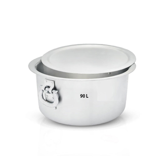 Nadstar Aluminium Sufuria 90L with Lid & Handle 11.5KG Gauge 8 Aluminium Tapela  Patila with Handles Commercial Tope No.46