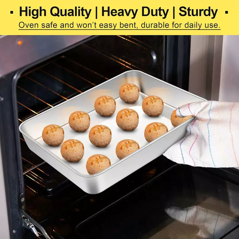 Nadstar Aluminium Square Tray 9.5&Quot; Cake Moulds Rectangle Baking Tray Deep Oven Pan For Lasagna Brownie Pizza Heavy Duty Anti-Rust Easy Clean No13 2 Nadstar Aluminium Square Tray 9.5&Quot; Cake Moulds Rectangle Baking Tray Deep Oven Pan For Lasagna Brownie Pizza Heavy Duty Anti-Rust Easy Clean No13