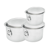 Nadstar Aluminium Sufuria 3pcs with Lid & Handle 230L 275L 325L Cookware Set Tope Cooking Pot for Commercial Use - Gauge 6 & 5 Kitchen Heavy Duty Tapela