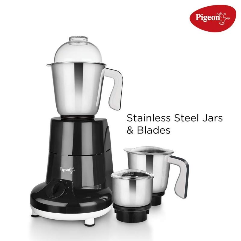 Pigeon Mixer Grinder 750W Stainless Steel Jar Copper Motor Removable Jar Compact Design 1.5L 1.0L 0.4L Jars Especial 4 Pigeon Mixer Grinder 750W Stainless Steel Jar Copper Motor Removable Jar Compact Design 1.5L 1.0L 0.4L Jars Especial