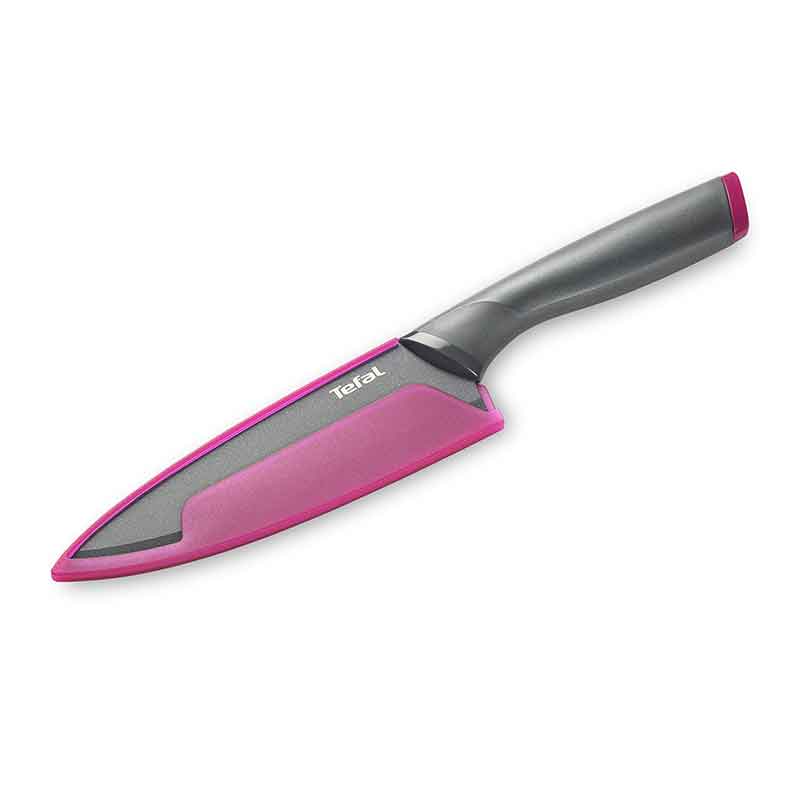 Tefal Fresh Kitchen Chef Knife With Cover 15Cm Titanium Non Stick Coating Ideal For Slicing &Amp; Chopping All Types Of Food High Performance Stainless Steel K1220304 2 Tefal Fresh Kitchen Chef Knife With Cover 15Cm Titanium Non Stick Coating Ideal For Slicing &Amp; Chopping All Types Of Food High Performance Stainless Steel K1220304