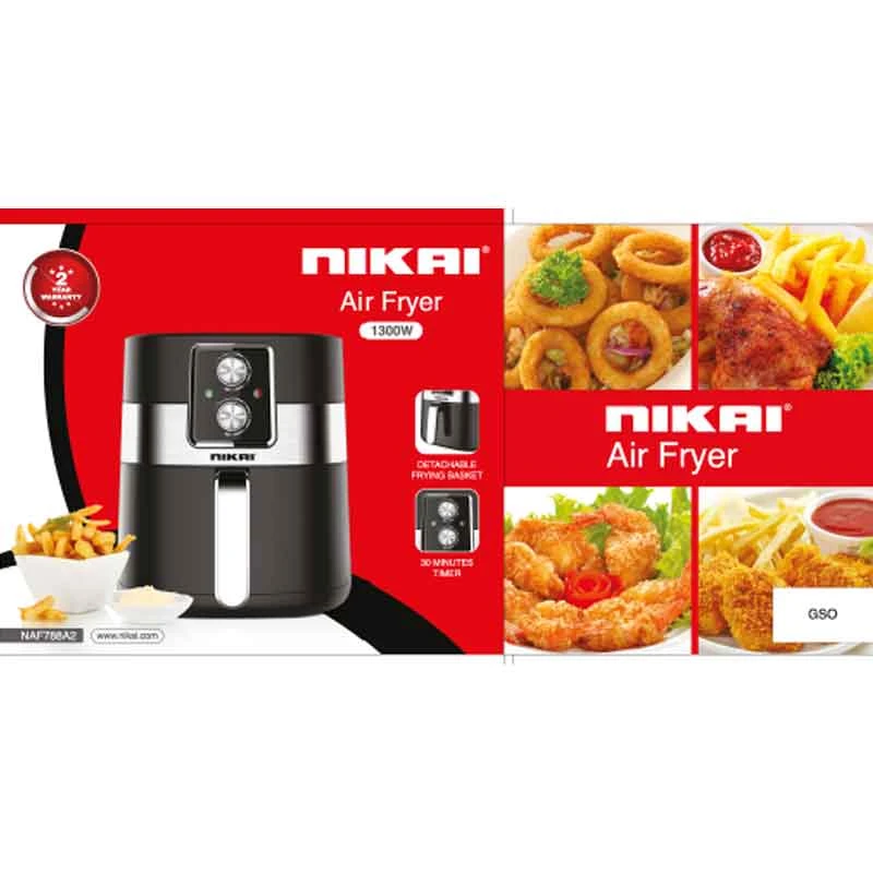 Nikai Air Fryer 3.5L 1300W 30Min Timer With Basket Low Oil Cool Touch Temperature Adjustable Low Oil Fryer Healthy Fryer Naf788A-2 5 Nikai Air Fryer 3.5L 1300W 30Min Timer With Basket Low Oil Cool Touch Temperature Adjustable Low Oil Fryer Healthy Fryer Naf788A-2