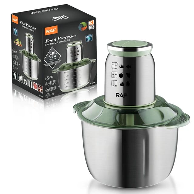 Raf Multifunction Electric Food Processor Chopper For Meat &Amp; Vegetables 5L R.7711 8 Raf Multifunction Electric Food Processor Chopper For Meat &Amp; Vegetables 5L R.7711
