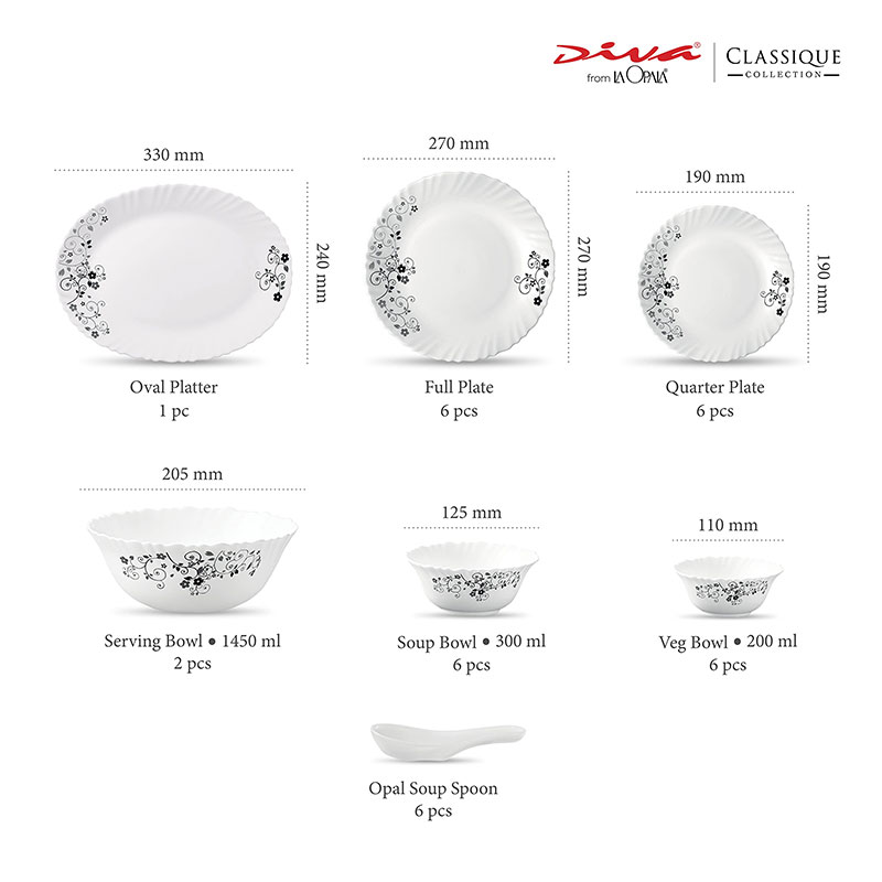 La Opala Dinner Set Mystrio Black Classique 38 Pieces Lm038 4 La Opala Dinner Set Mystrio Black Classique 38 Pieces Lm038