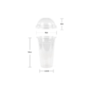 Khaleej Pack Clear Pet Glass 16 OZ with Dome Lid (Pack of 1000)