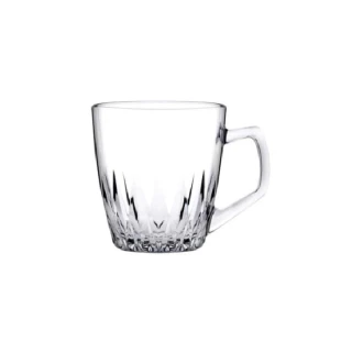 Pasabahce Safir Mugs 250ml 6pcs Crystal Look, Refined Design, Dishwasher Safe 55713