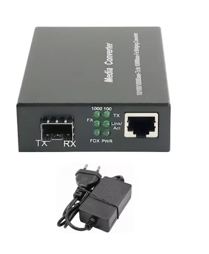 Fiber Optical Media Converter 1 Port SFP to 1 RJ45 Gigabit Optical Fiber Ethernet 10/100/1000M