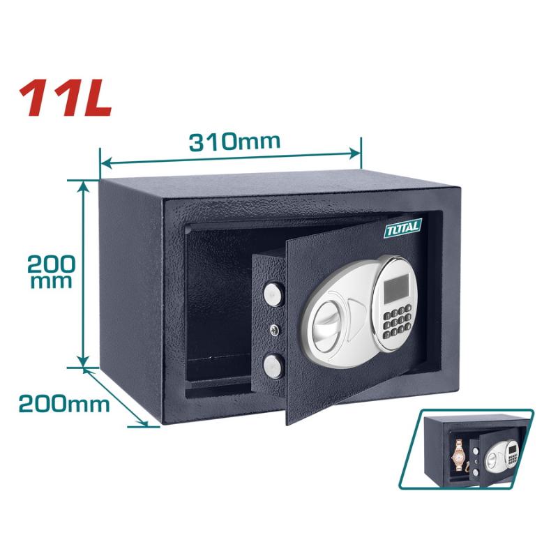 Total Electronic Safe Box, 3 To 8 Digit Code Freely 20 X 31 X 20Cm 11L Tesf2001 2 Total Electronic Safe Box, 3 To 8 Digit Code Freely 20 X 31 X 20Cm 11L Tesf2001