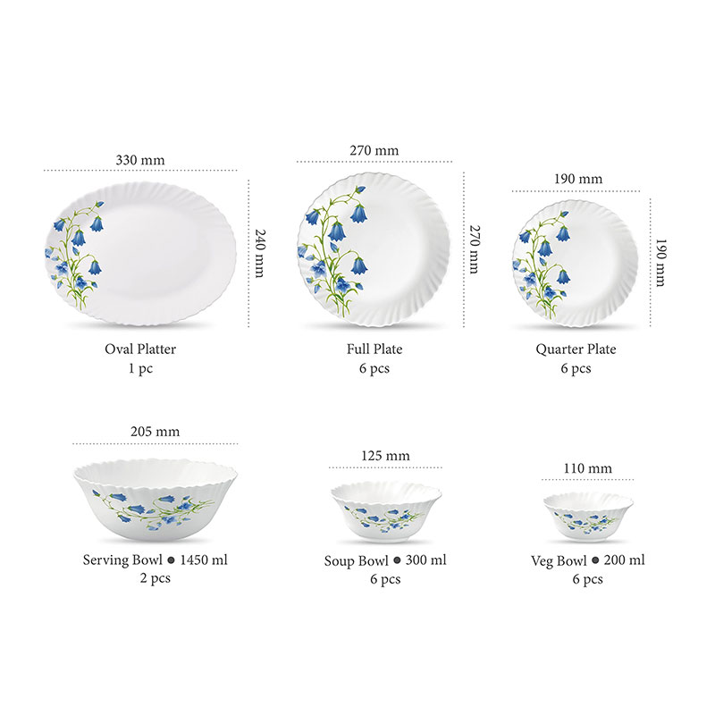 La Opala Dinner Set Blue Bells Classique 38 Pieces Lb038 4 La Opala Dinner Set Blue Bells Classique 38 Pieces Lb038