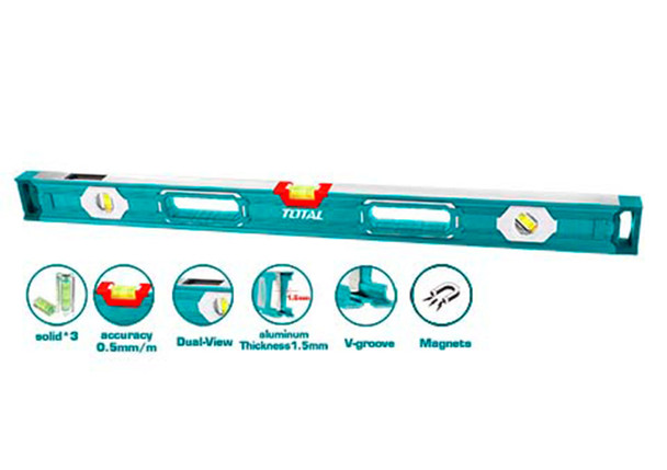 Total Spirit Level With 3Pcs Powerful Magnets 100Cm Tmt210056 2 Total Spirit Level With 3Pcs Powerful Magnets 100Cm Tmt210056