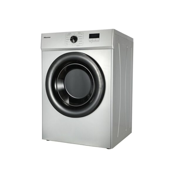 Hisense Dryer 8kg, Front Load, Fuzzy Control, LED Display, Double Water Inlets, Power Off Memory, Stainless-Steel Tub, Crease-Resist, Silver DV1W801UT