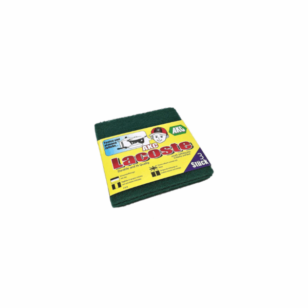 AKC Lacoste Scouring Pads 13x13cm Green 3pcs x120 Packs (Set of 360Pcs)