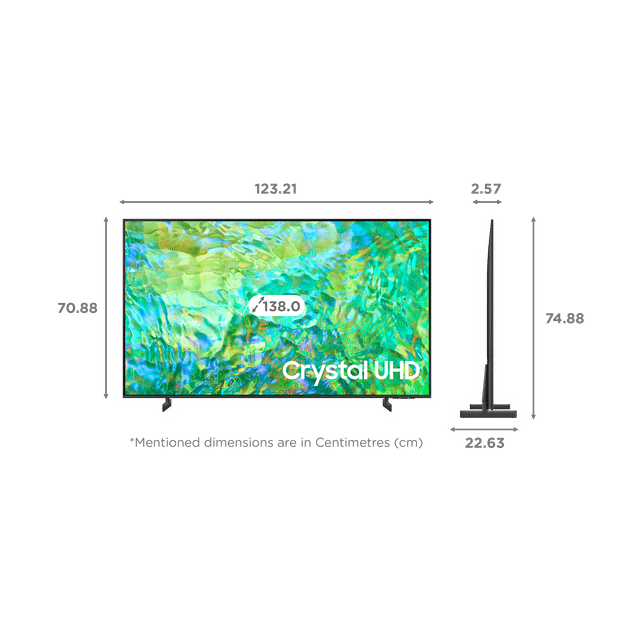 Samsung 55" LED UHD Smart TV with Dynamic Crystal Color, Crystal Processor 4K, Air Slim Design 55CU8000