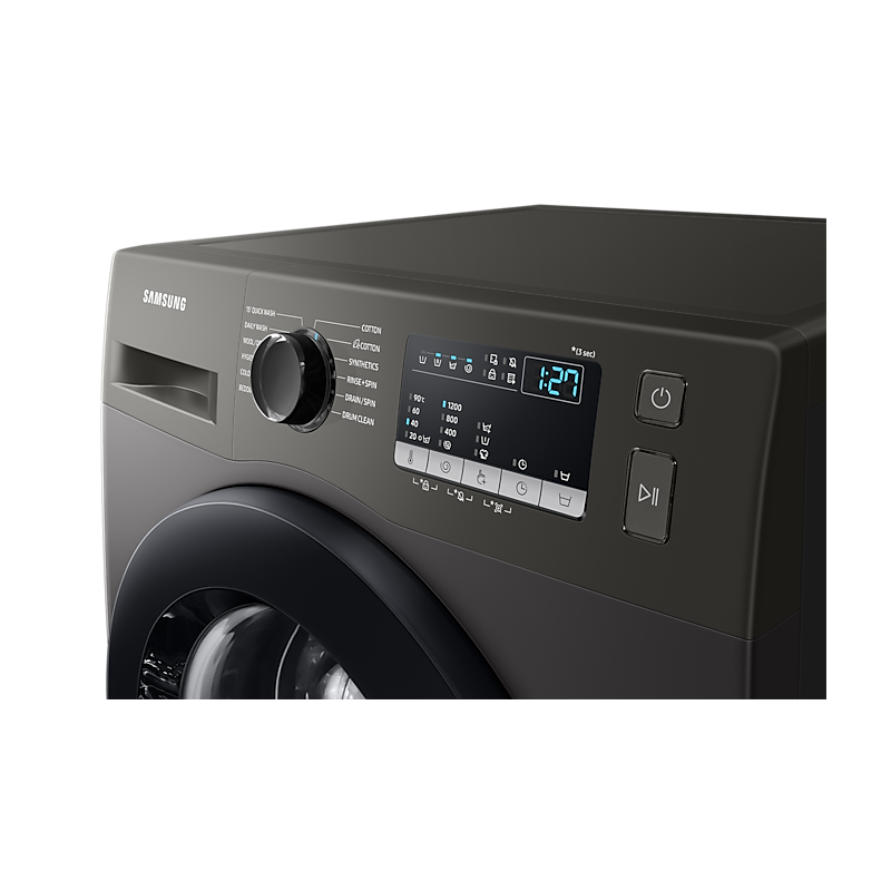Samsung Washing Machine 7kg Front Load, Digital Inverter Technology, DIiamond Drum, Quick Wash, Eco Bibble, Energy Saving, Hygiene Steam, Silver WW70T4020CX/NQ