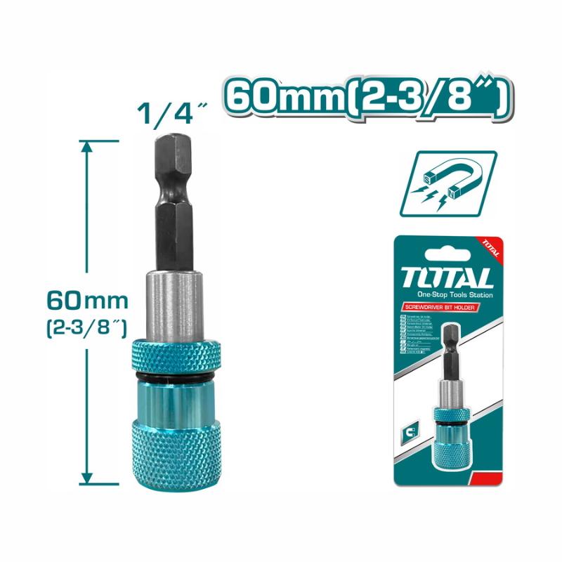 Total Screw Driver Bit Holder Set with Limit Extension Function 60mm TAC464601