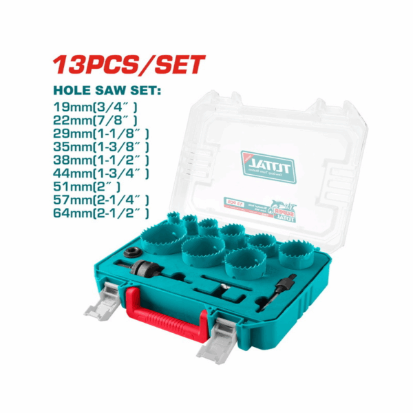 Total HSS M3 Bi-metal Hole Saw Set TACSH0132 (Set of 13pcs)