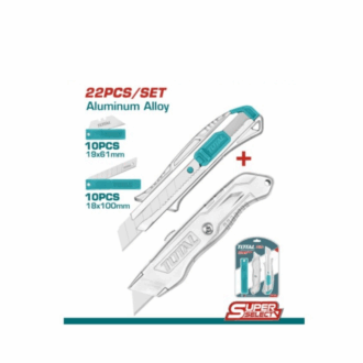 Total Utility Knife Set with Aluminum Alloy Body THT515226 (Set of 22pcs)