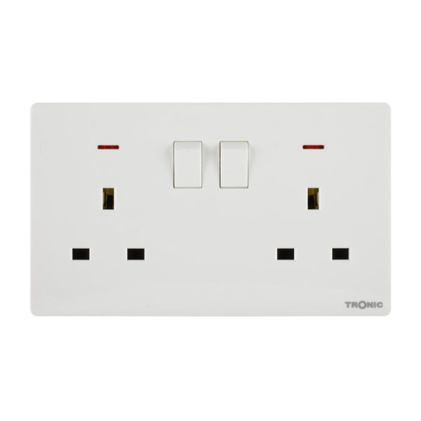 Tronic Twin Switch Socket with Neon