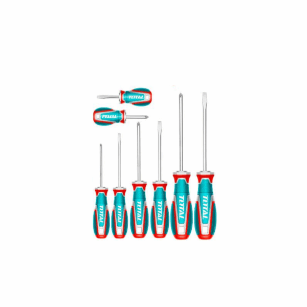 Total Screwdriver Set with S2 Blade, Round Shank TKSDS0826 (Set of 8pcs)