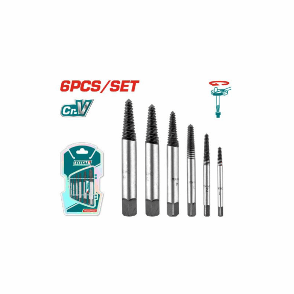 Total Screw Extractor Set 3~6mm with Coarse Thread TACSE0061 (Set of 6pcs)