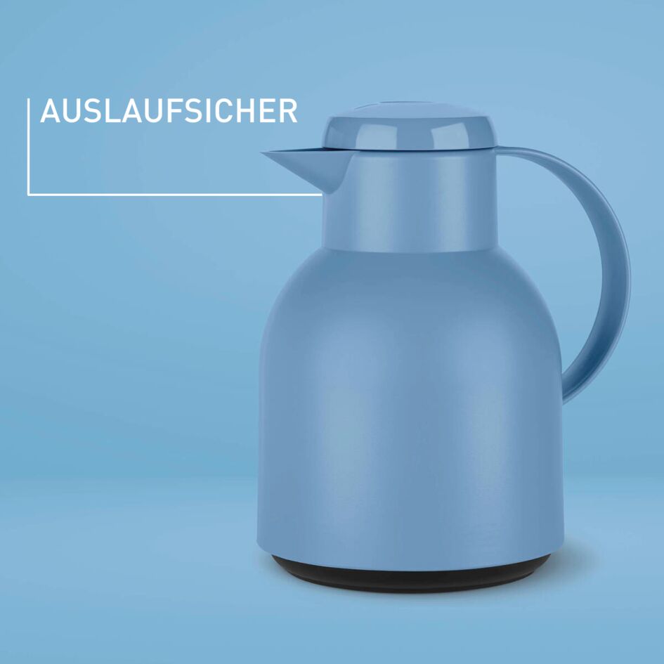 Tefal Samba Jug 1 Liter Blue Isothermal Jug Translucent Vacuum Flask Plastic-Polypropylenex (PP) Glass Liner K3035312 F4010110