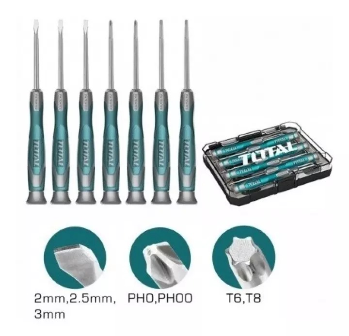 Total Precision Screwdriver Set 7pcs THT250726