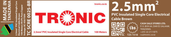 Tronic 2.5 mm Single Core Cable