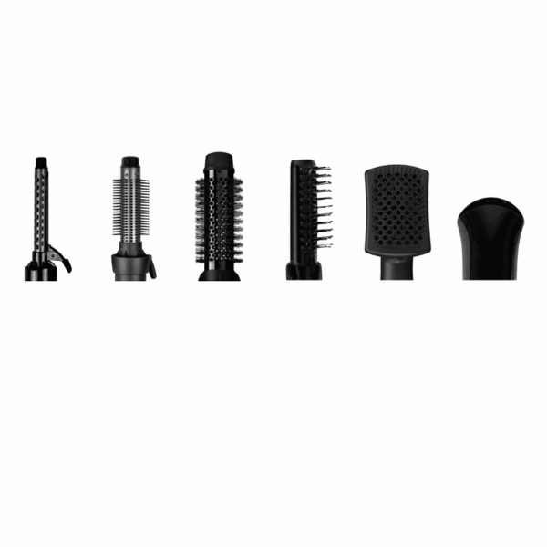 Evvoli Hair Straightener Curler Brush 6in1 Cool Shot 1200W EVHC-AS1200B