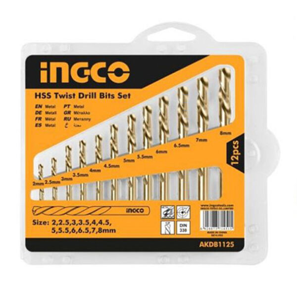 Ingco HSS Twist Drill Bits Set Set of 12 AKDB1125