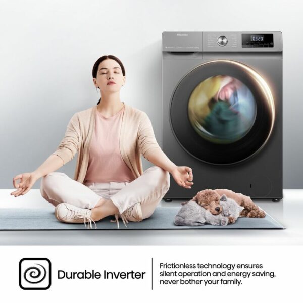 Hisense Washing Machine 8kg & Dryer 5kg Smart WI-FI Connectlife App Inverter Jet Titanium Grey WD3Q8043BT