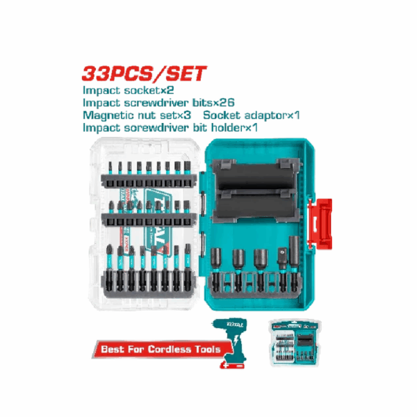 Total Impact Screwdriver Bits & Sockets Set TACSDL63306 (Set of 33pcs)