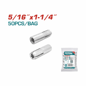 Total Drop-In Anchor Plug 5/16"x1-1/4" Carbon Steel, Zinc Plated Finish THWDA5161141 (Set of 50pcs)