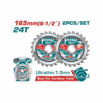 Total Ultra-thin TCT Circular Saw Blade Set 165mm, Wood Cutting TAC2331653 (Set of 2pcs)