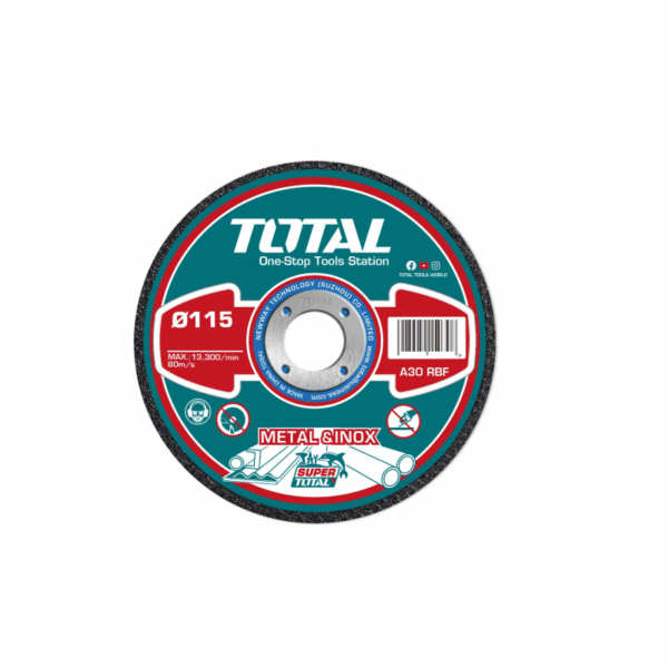 Total Abrasive Metal Cutting Disc Set 115mm for Metal & INOX TAC20111550 (Set of 50pcs)